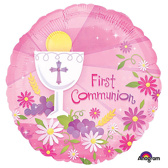 First Communion Pink Foil Balloon