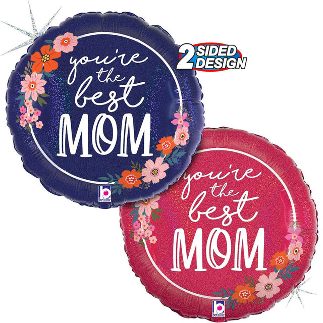 Foil Balloon Floral Best Mom
