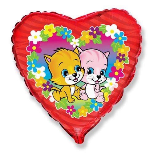 Foil Balloon Flower Cats 18 Inch