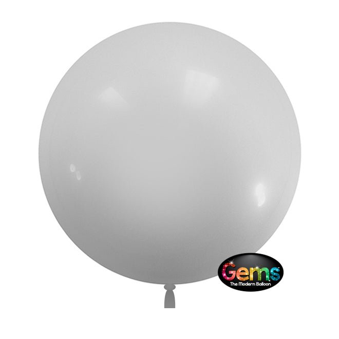 18 Inch White GEMS Balloon 5 Pack