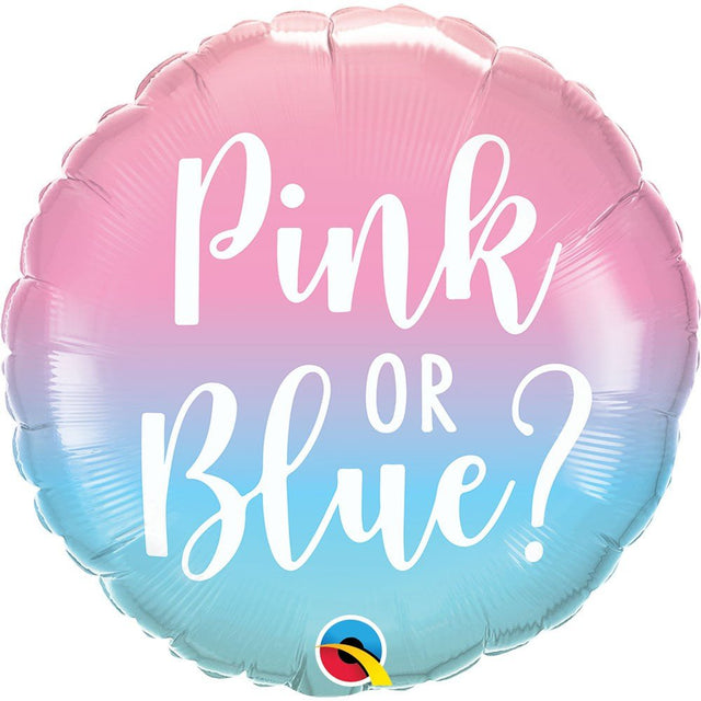 Gender Reveal Foil Balloon 18 Inch Ombre