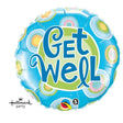 Foil Balloon Get Well Blue Dots 18 Inch