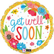 Foil Balloon Get Well Floral 18 Inch