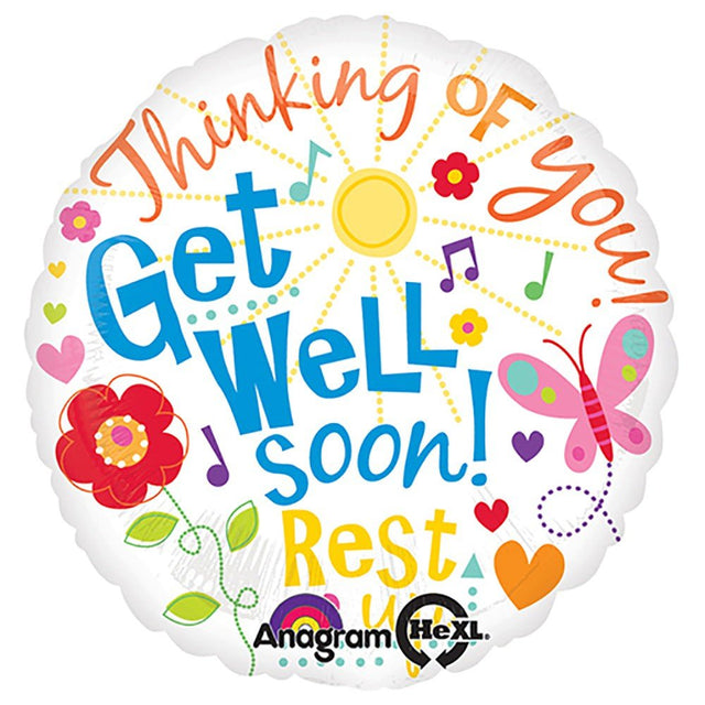 Foil Balloon Get Well Messages 18 Inch