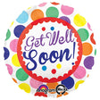 Foil Balloon Get Well Soon Dots 18 Inch