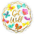 Get Well Foil Balloon White & Gold