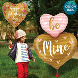 Gold Valentine Hearts Foil Balloon