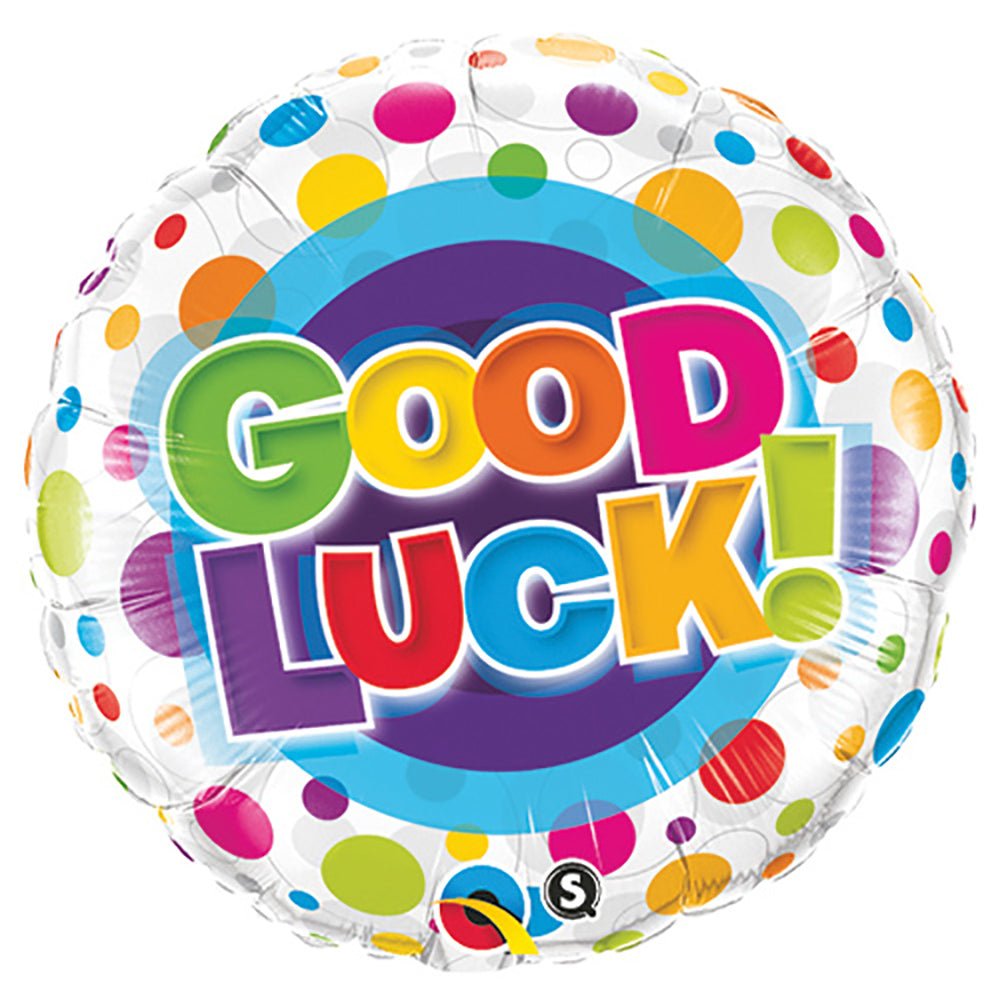18 Inch Good Luck Colorful Dots Foil Balloon