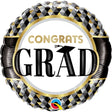 Graduation Foil Balloon 18 Inch Black & Gold