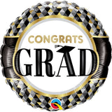Graduation Foil Balloon 18 Inch Black & Gold