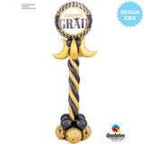 Graduation Foil Balloon 18 Inch Black & Gold