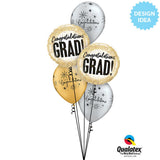 Graduation Foil Balloon Gold Glitter Dots