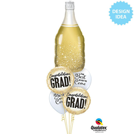Graduation Foil Balloon Gold Glitter Dots