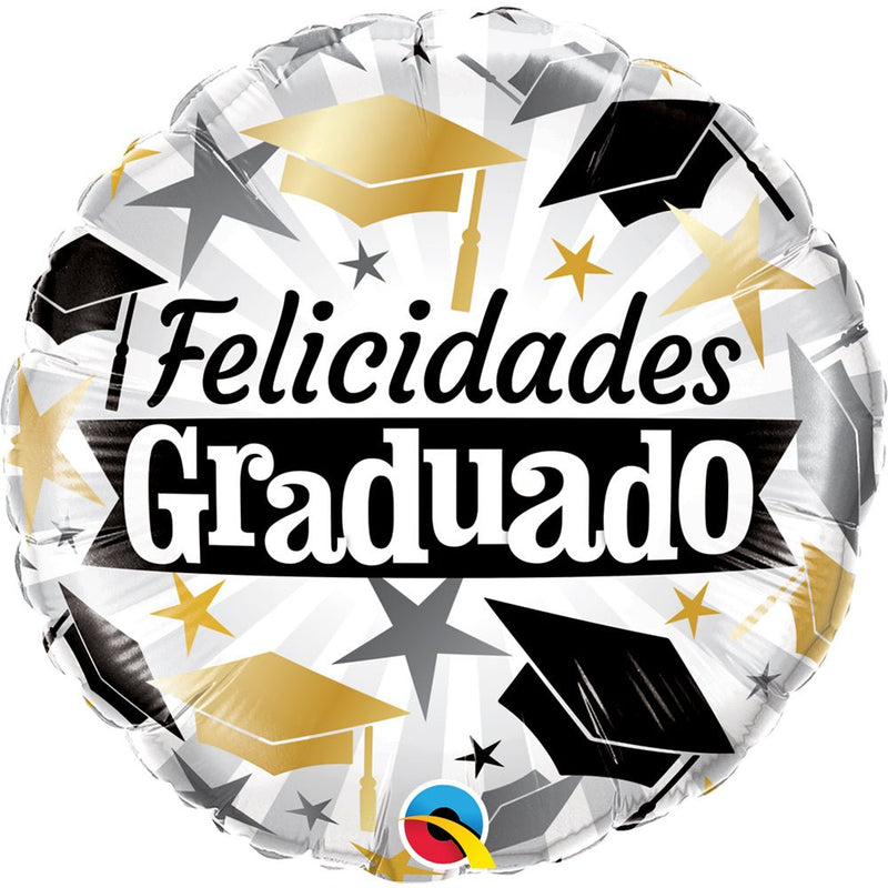 Graduation Foil Balloon Black & Gold