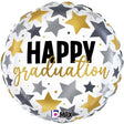 Graduation Foil Balloon Metallic Stars 18 Inch