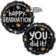 Graduation Swirls Foil Balloon 18 Inch