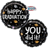 Graduation Swirls Foil Balloon 18 Inch