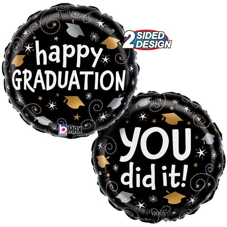 Graduation Swirls Foil Balloon 18 Inch