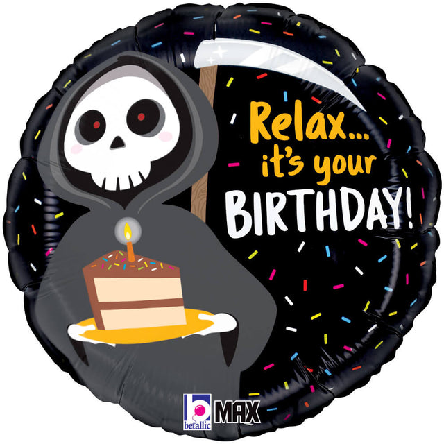 Foil Balloon Grim Reaper Happy Birthday