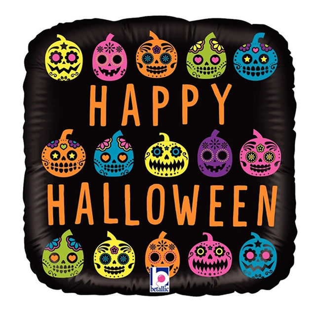 Halloween Pumpkin Sugar Skull Foil Balloon