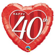 Foil Balloon Happy 40th Damask Heart