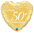 Anniversary Heart Foil Balloon 18 Inch