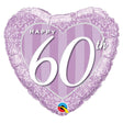 Foil Balloon Happy 60th Damask Heart