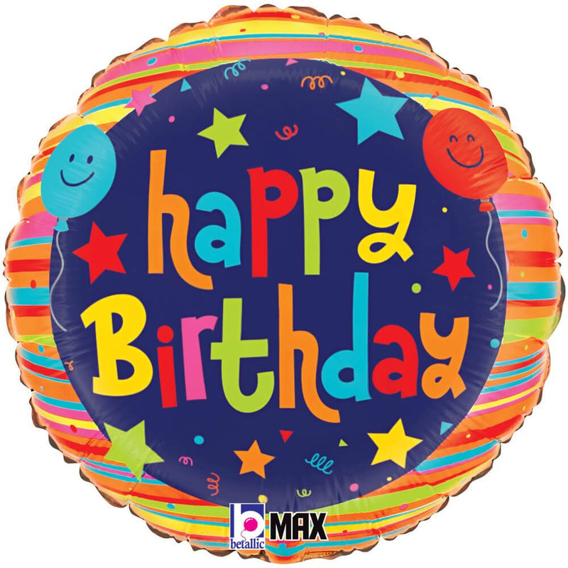 Foil Balloon Happy Birthday Stars