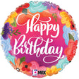 Birthday Foil Balloon Bright Flowers