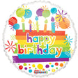Plastic Balloon Happy Birthday Candles 18 Inch