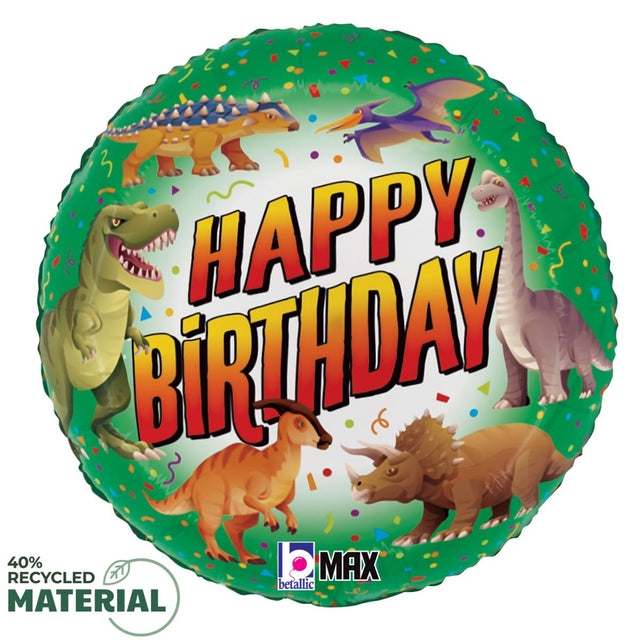 Dinosaur Foil Balloon 18 Inch Happy Birthday