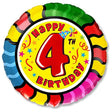 Foil Balloon Happy Birthday Four