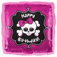 Foil Balloon Girls Happy Birthday Girly Skull 18 Inch