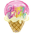 Plastic Balloon Happy Birthday Ice Cream Cone