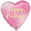 Foil Balloon Happy Birthday Pink Sparkle Heart