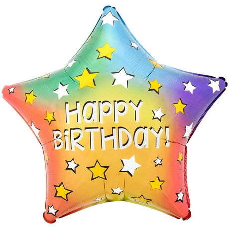 Foil Balloon Happy Birthday Rainbow Star