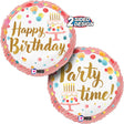 Happy Birthday Satin Pink Party Foil Balloon