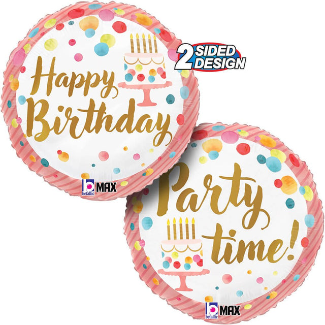 Happy Birthday Satin Pink Party Foil Balloon