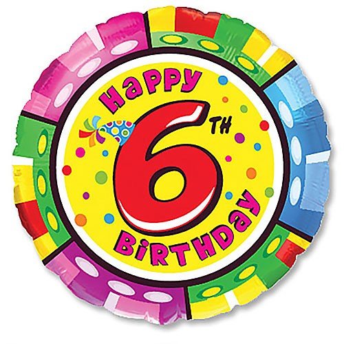 Foil Balloon Happy Birthday Six