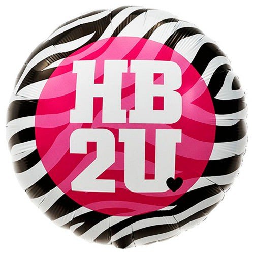 Foil Balloon Happy Birthday To You Zebra
