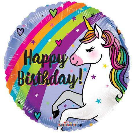 Happy Birthday Unicorn Rainbow Foil Balloon