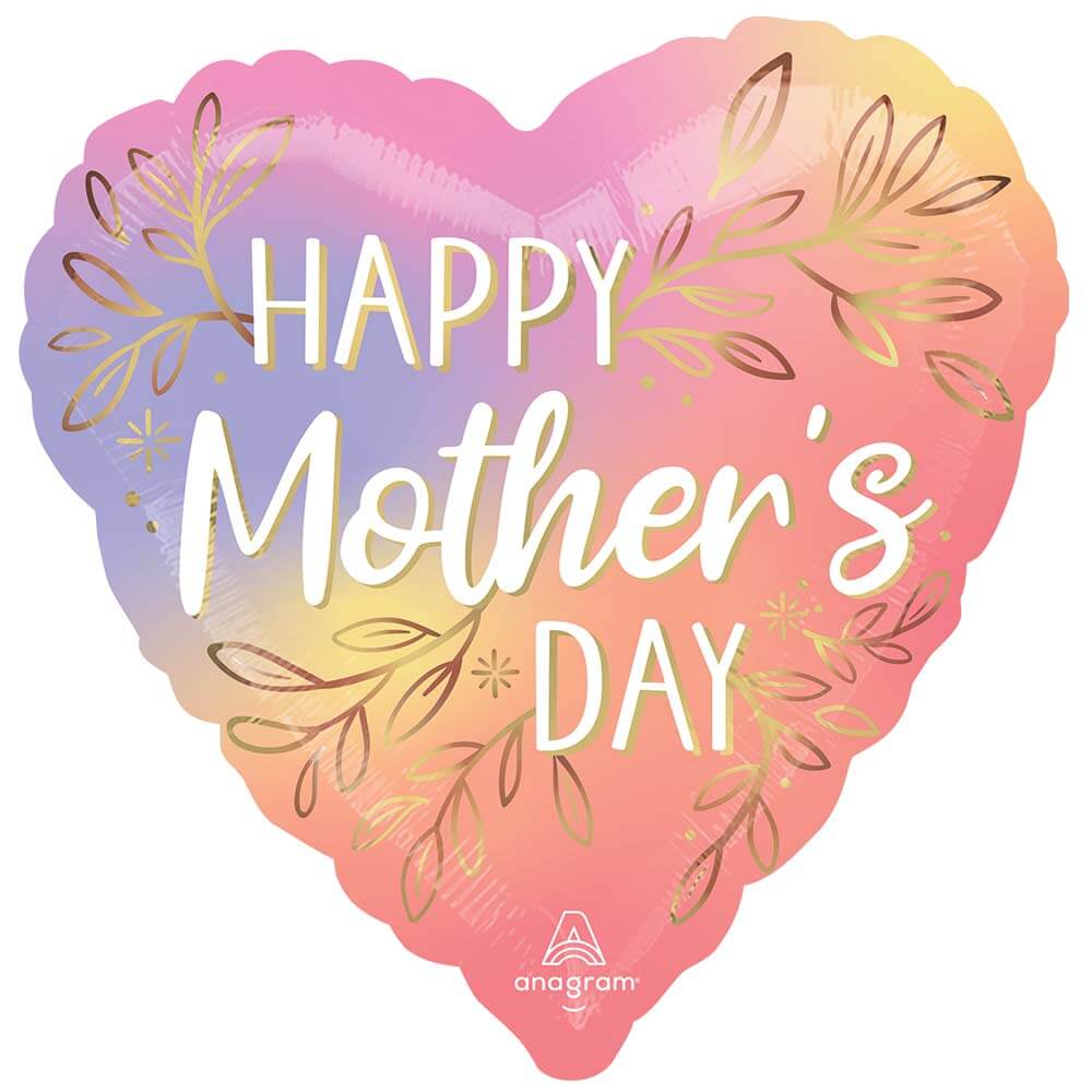 Mother's Day Foil Balloon Botanical Hearts