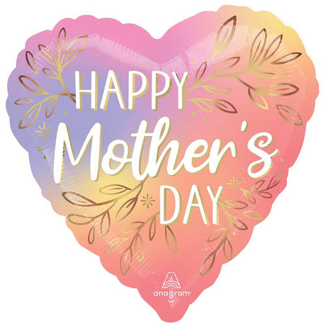 Mother's Day Foil Balloon Botanical Hearts