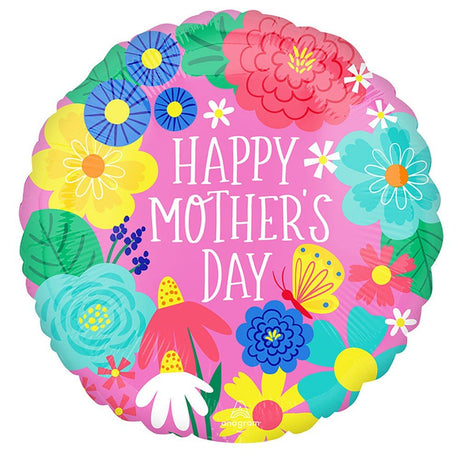Mother's Day Foil Balloon Pretty Flowers in Pink