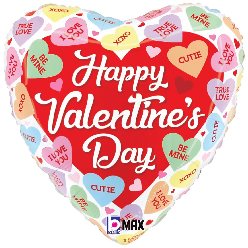 Foil Balloon Happy Valentine's Day Conversation Heart