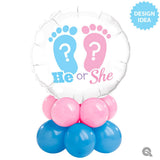 Foil Balloon 18 Inch He or She? Footprints