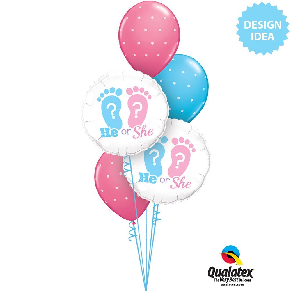 Foil Balloon 18 Inch He or She? Footprints