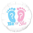 Foil Balloon 18 Inch He or She? Footprints