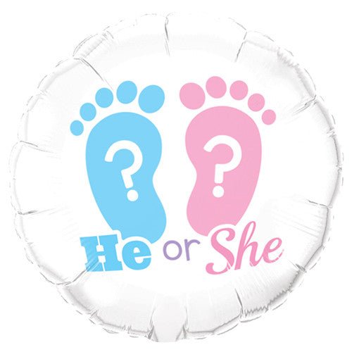 Foil Balloon 18 Inch He or She? Footprints