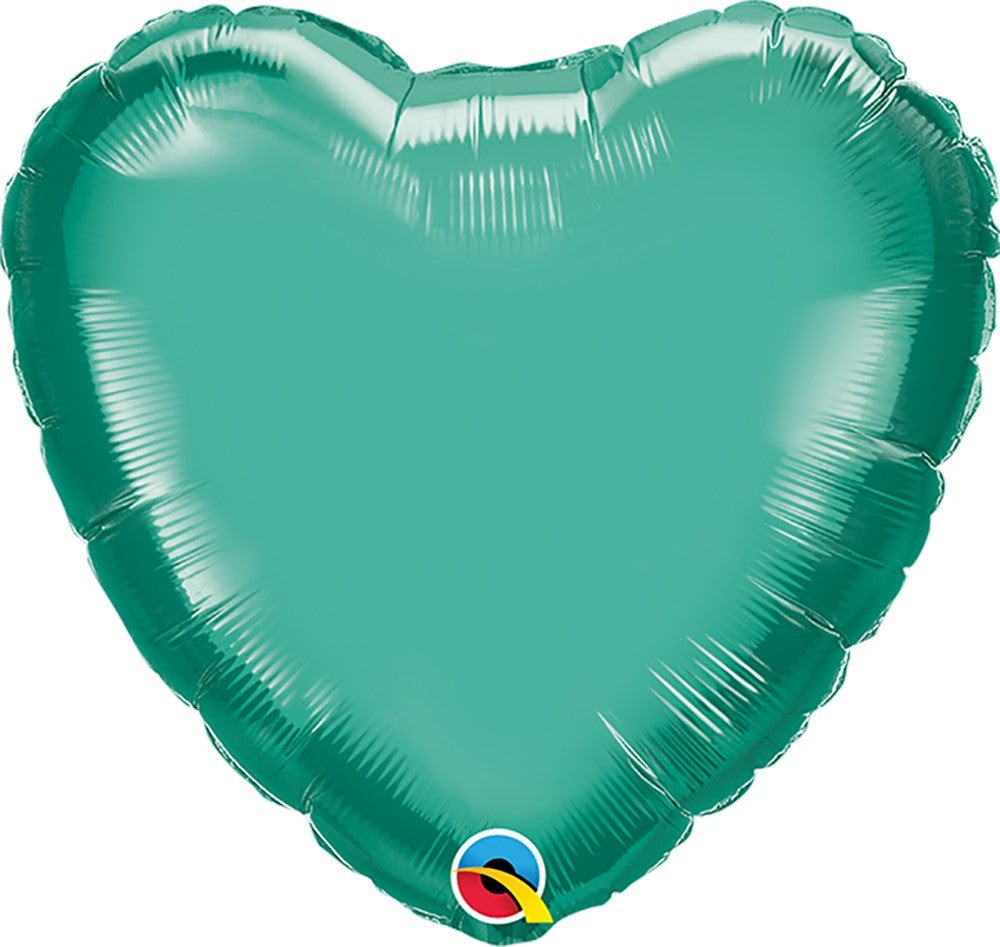 Heart Chrome Green Foil Balloon